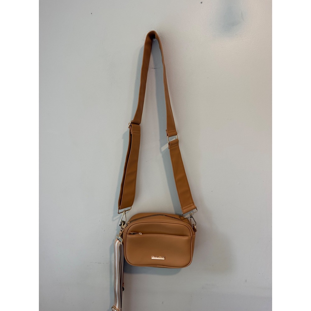 Simply Southern Tan Vegan Leather Crossbody Bag with Two Interchangeable Straps